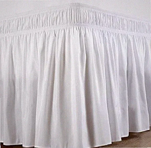 3 Side Wrap Around Solid White 650 TC Egyptian Cotton Ruffled Gathered Bed Skirt