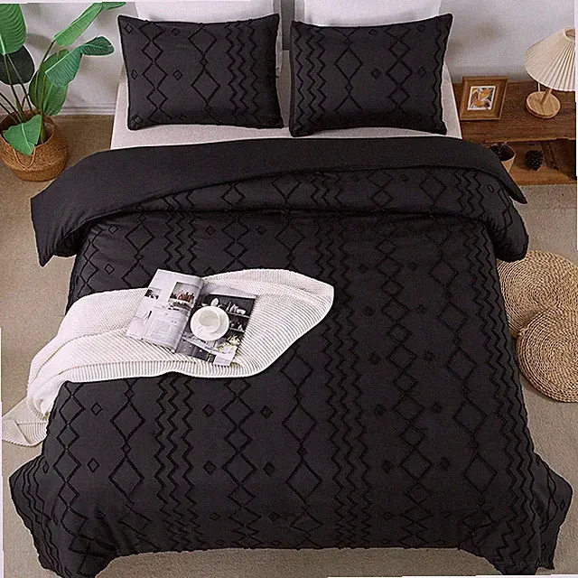Andency Black Tufted Comforter Set King(104x90Inch), 3 Pieces(1 Tufts Comfort...