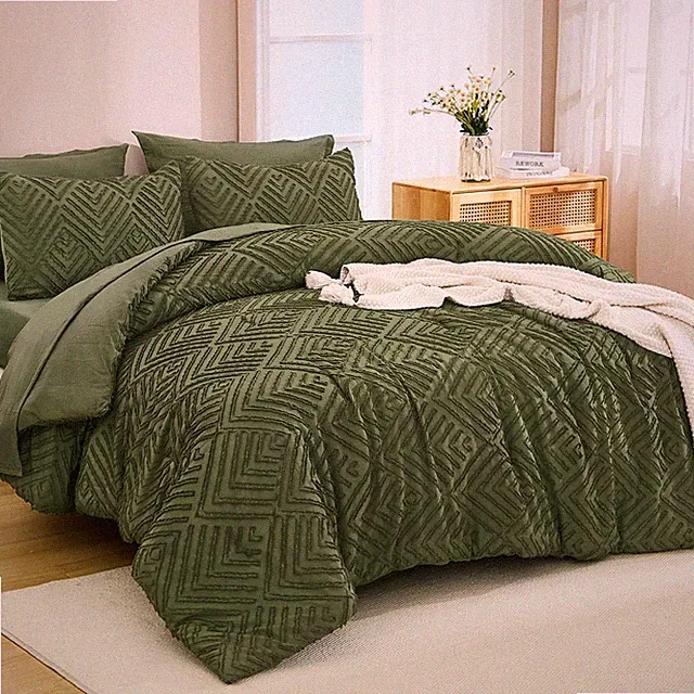 Andency California King Comforter Set 7 Piece Olive