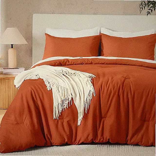 Andency California King Comforter Set Cal (104"x96"), Terracotta