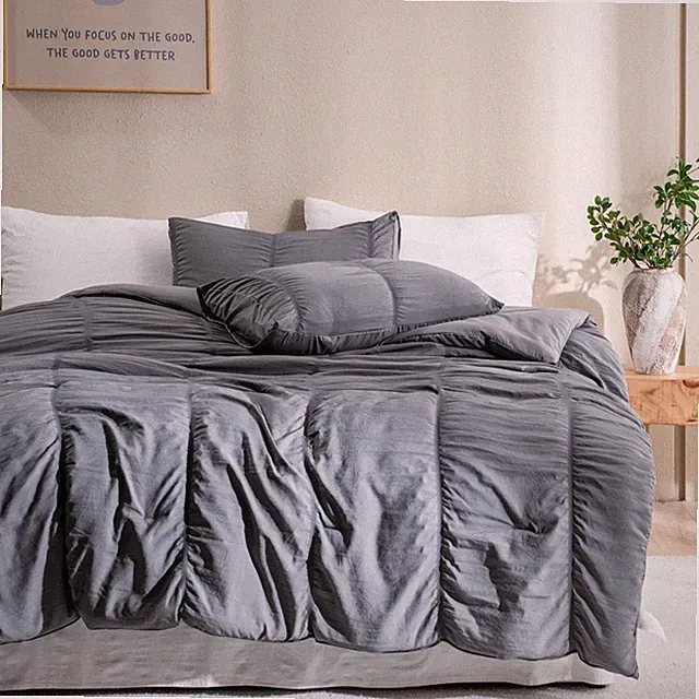 Andency Dark Grey Comforter King (104x90 inches), 3 Pieces King