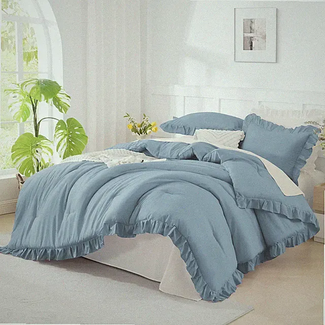 Andency Grayish Blue Full Size Comforter (79"x90")