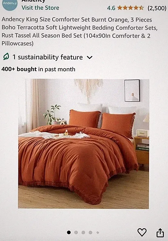 Andency King Size Comforter Set , 3 Pieces Bedding Comforter Sets