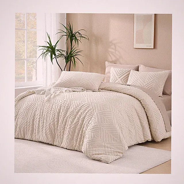 Andency King Size Comforter Set Beige, 3 Pieces Boho King Beddi... USA FAST SHIP