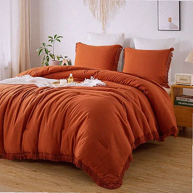 Andency King Size Comforter Set Burnt (104x90), 01 - Orange