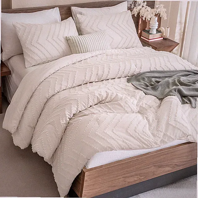 Andency Queen Comforter Set Beige, Comforters (90"x90"), 01 - Beige