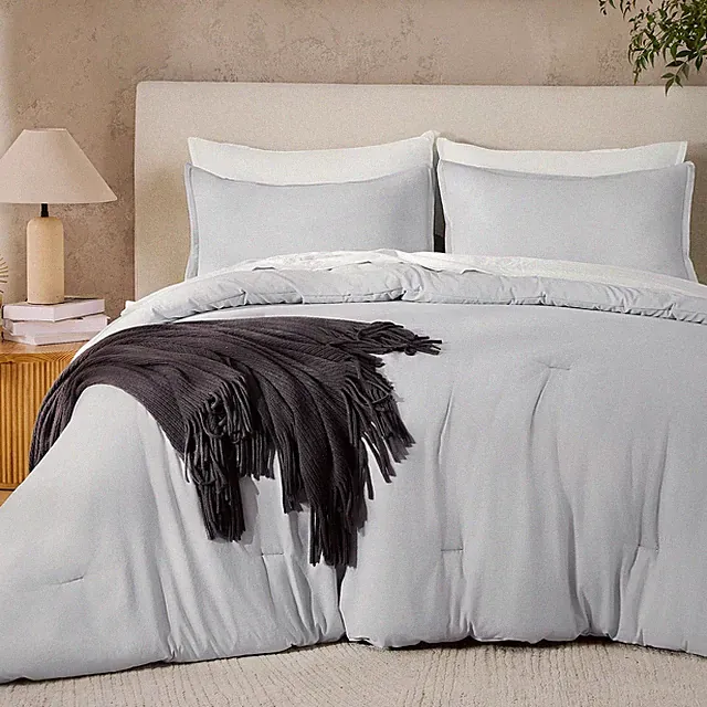 Andency Silver Grey Queen Comforter Set, Boho (90"x90")