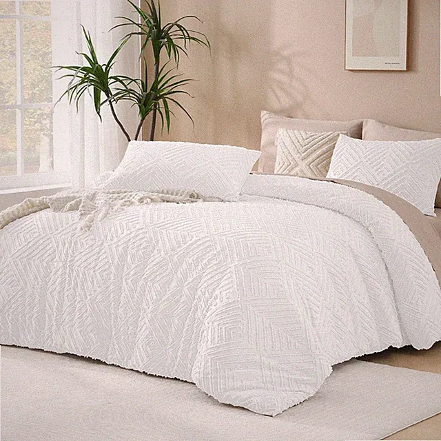 Andency White California King Comforter Set, 3 Pieces Boho Cal King Bed Comforte