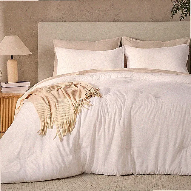 Andency White Full Size Comforter Set, 3 Pieces Boho (79"x90")
