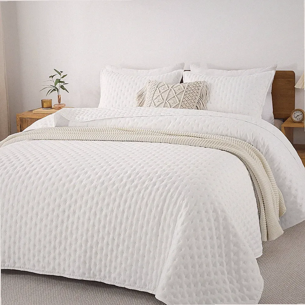 Andency White Queen Size Quilt Bedding Set (90x96 (90*96 in)