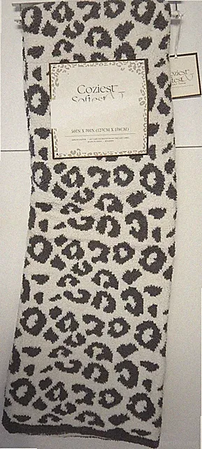 COZIEST & SOFTEST 50" X 70" KNIT ANIMAL PRINT THROW BLANKET NEW AUTHENTIC