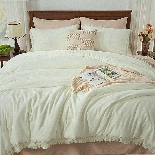 Ivory California King Comforter Set - 3 Piece Lightweight Bedding