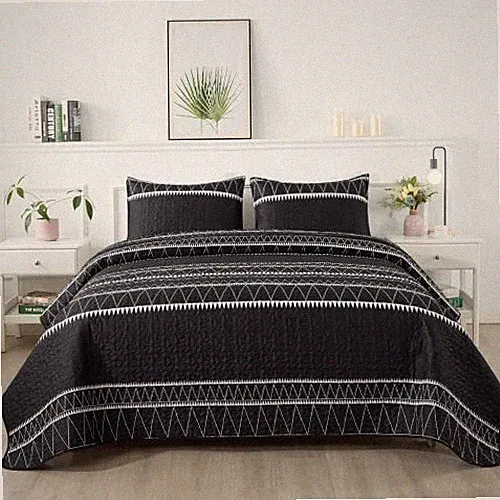 Quilt Set Striped Triangle Printed Quilt and Pillowcase, Bohemian Style