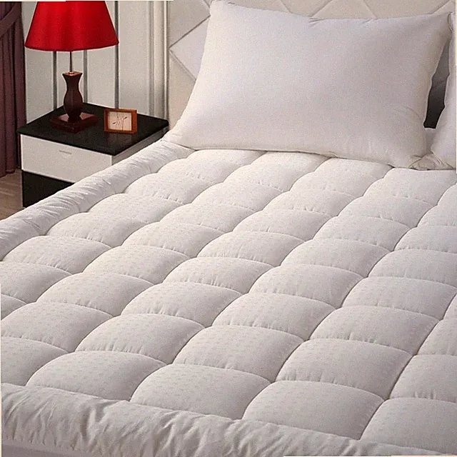 Quilted Mattress Topper Fitted Bed Mattress Pad Cover 10cm Tick For Better Sleep