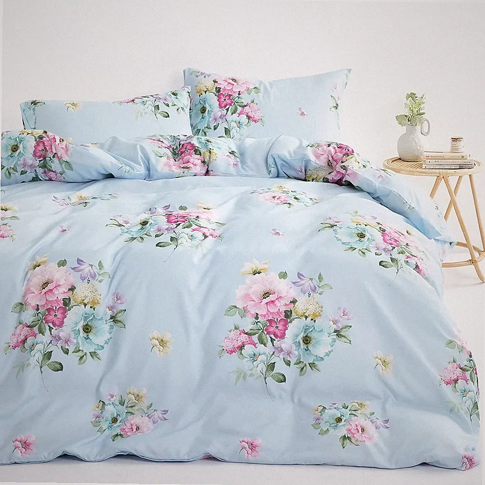 Shabby Chic Comforter Set, Floral Farmhouse Cottagecore Vintage Colorful Past...