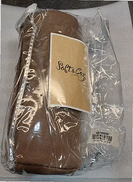 Soft & Cozy Company Plush Throw Blanket 100% Polyester Ivory Taupe 50" x 60"